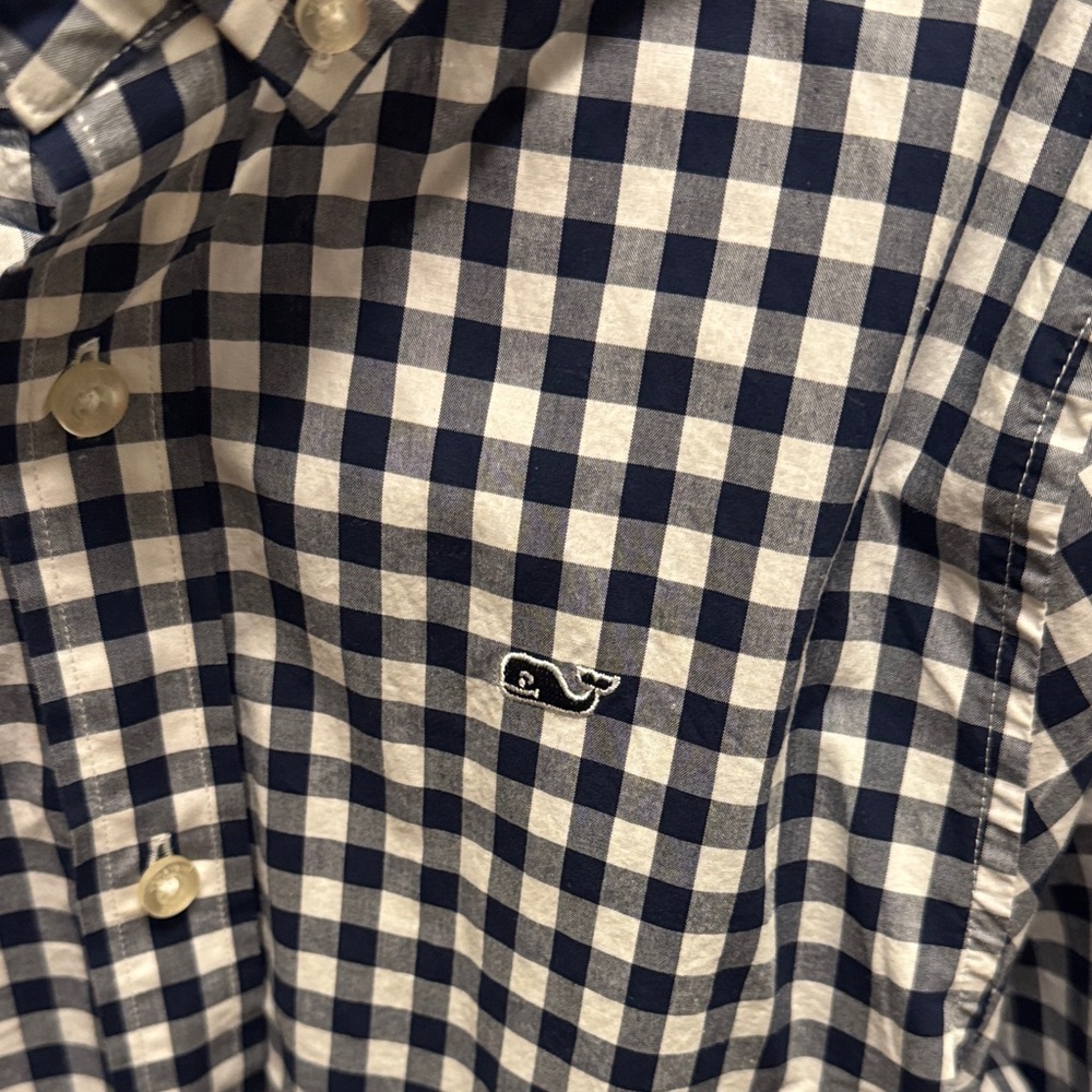 Vineyard Vines Boys’ Navy and Red Checkered Shirts - Set of 2 - Picture 2 of 5